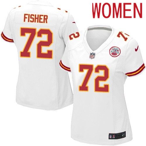 Women Kansas City Chiefs #72 Eric Fisher Nike White Player Game NFL Jersey->women nfl jersey->Women Jersey
